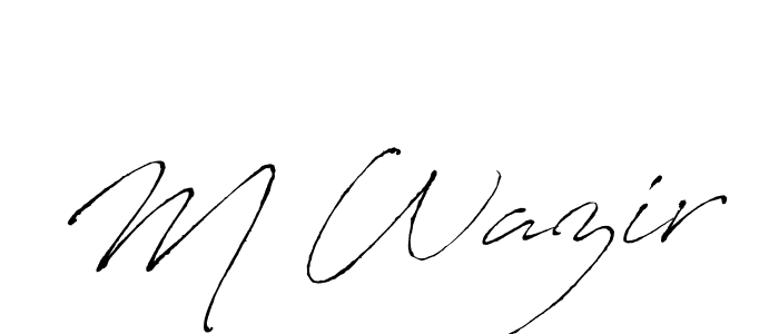M Wazir stylish signature style. Best Handwritten Sign (Antro_Vectra) for my name. Handwritten Signature Collection Ideas for my name M Wazir. M Wazir signature style 6 images and pictures png