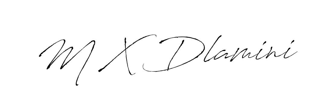 Design your own signature with our free online signature maker. With this signature software, you can create a handwritten (Antro_Vectra) signature for name M X Dlamini. M X Dlamini signature style 6 images and pictures png