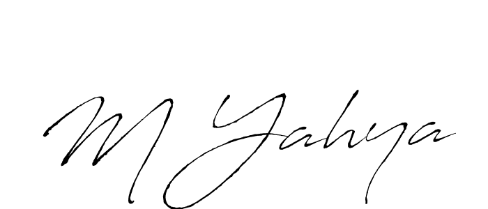 Design your own signature with our free online signature maker. With this signature software, you can create a handwritten (Antro_Vectra) signature for name M Yahya. M Yahya signature style 6 images and pictures png