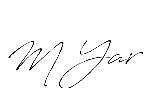 Design your own signature with our free online signature maker. With this signature software, you can create a handwritten (Antro_Vectra) signature for name M Yar. M Yar signature style 6 images and pictures png