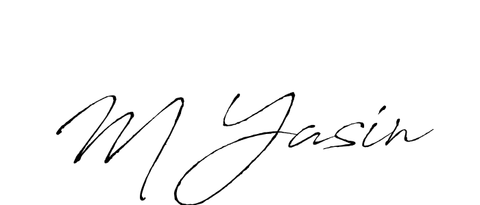 Make a beautiful signature design for name M Yasin. With this signature (Antro_Vectra) style, you can create a handwritten signature for free. M Yasin signature style 6 images and pictures png
