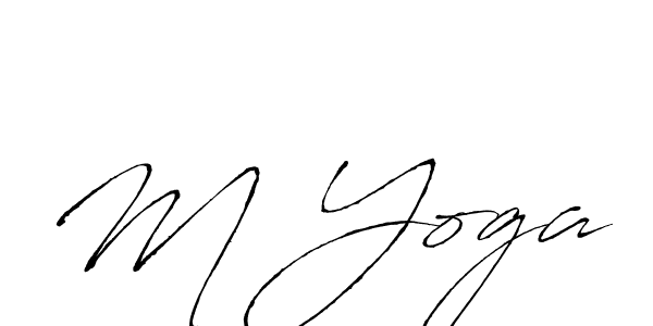 How to make M Yoga name signature. Use Antro_Vectra style for creating short signs online. This is the latest handwritten sign. M Yoga signature style 6 images and pictures png