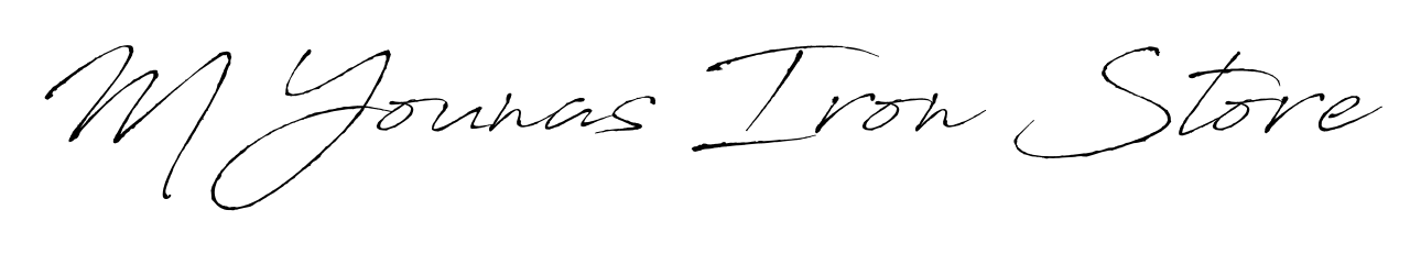Discover the perfect balance of readability and style for M Younas Iron Store with Antro_Vectra font. Create your dream signature today. M Younas Iron Store signature style 6 images and pictures png
