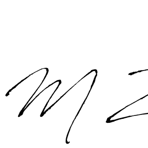 if you are searching for the best signature style for your name M Z. so please give up your signature search. here we have designed multiple signature styles  using Antro_Vectra. M Z signature style 6 images and pictures png