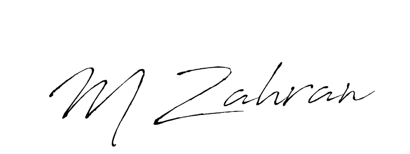 Design your own signature with our free online signature maker. With this signature software, you can create a handwritten (Antro_Vectra) signature for name M Zahran. M Zahran signature style 6 images and pictures png