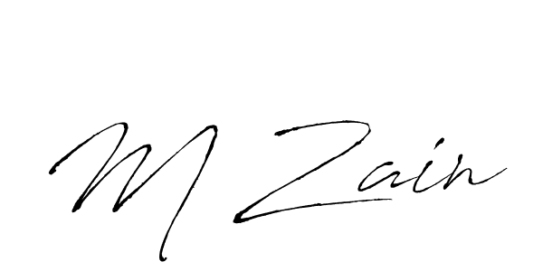 Create a beautiful signature design for name M Zain. With this signature (Antro_Vectra) fonts, you can make a handwritten signature for free. M Zain signature style 6 images and pictures png