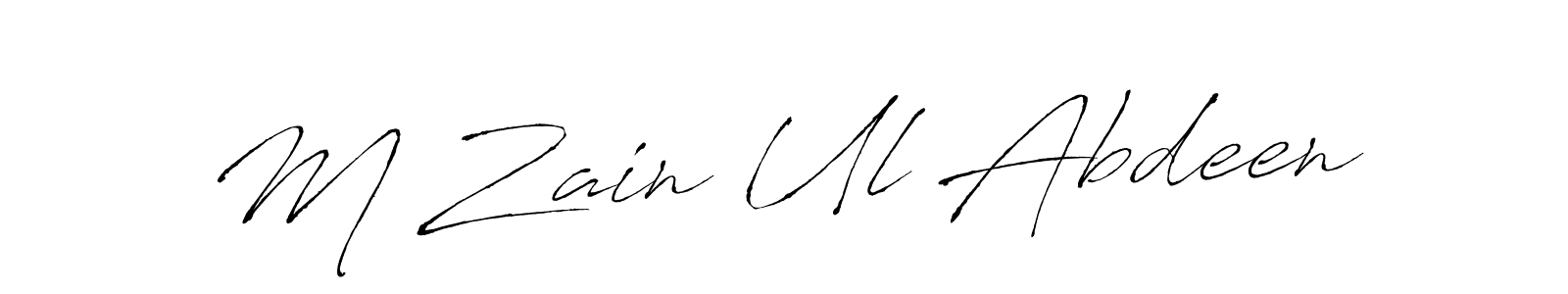 M Zain Ul Abdeen stylish signature style. Best Handwritten Sign (Antro_Vectra) for my name. Handwritten Signature Collection Ideas for my name M Zain Ul Abdeen. M Zain Ul Abdeen signature style 6 images and pictures png