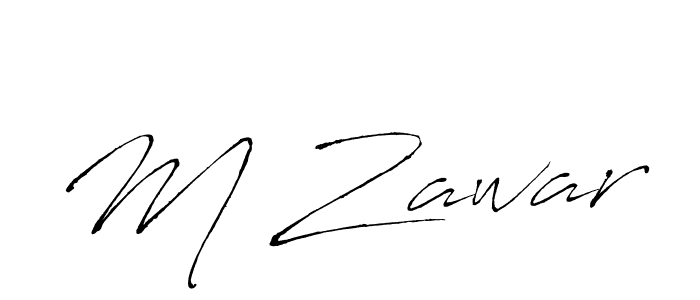 Create a beautiful signature design for name M Zawar. With this signature (Antro_Vectra) fonts, you can make a handwritten signature for free. M Zawar signature style 6 images and pictures png