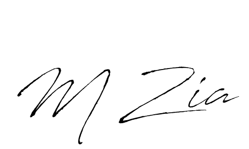 Design your own signature with our free online signature maker. With this signature software, you can create a handwritten (Antro_Vectra) signature for name M Zia. M Zia signature style 6 images and pictures png