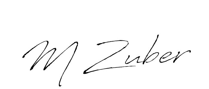 How to make M Zuber signature? Antro_Vectra is a professional autograph style. Create handwritten signature for M Zuber name. M Zuber signature style 6 images and pictures png