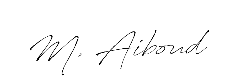 Design your own signature with our free online signature maker. With this signature software, you can create a handwritten (Antro_Vectra) signature for name M. Aiboud. M. Aiboud signature style 6 images and pictures png