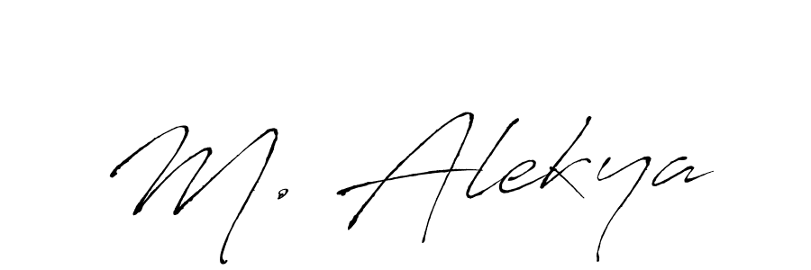 if you are searching for the best signature style for your name M. Alekya. so please give up your signature search. here we have designed multiple signature styles  using Antro_Vectra. M. Alekya signature style 6 images and pictures png