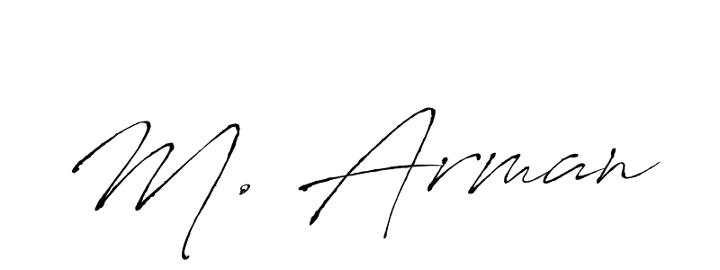 The best way (Antro_Vectra) to make a short signature is to pick only two or three words in your name. The name M. Arman include a total of six letters. For converting this name. M. Arman signature style 6 images and pictures png