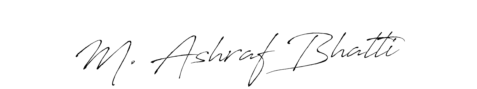 Antro_Vectra is a professional signature style that is perfect for those who want to add a touch of class to their signature. It is also a great choice for those who want to make their signature more unique. Get M. Ashraf Bhatti name to fancy signature for free. M. Ashraf Bhatti signature style 6 images and pictures png