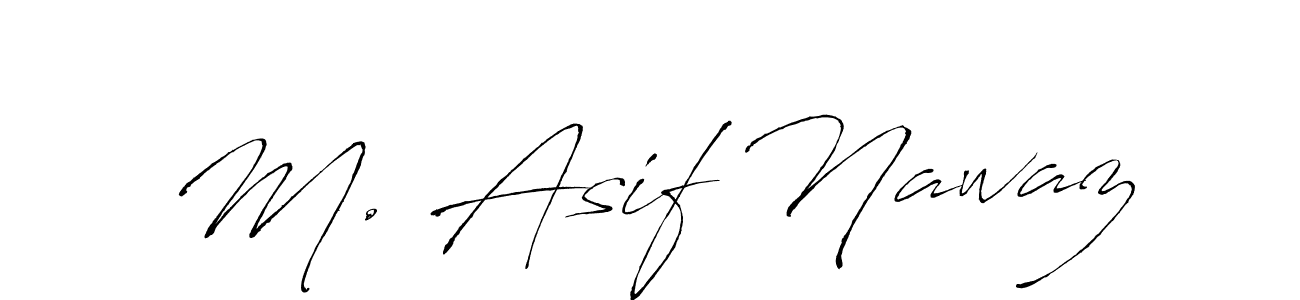 The best way (Antro_Vectra) to make a short signature is to pick only two or three words in your name. The name M. Asif Nawaz include a total of six letters. For converting this name. M. Asif Nawaz signature style 6 images and pictures png