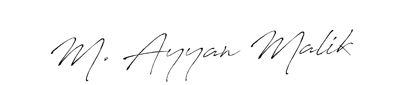 This is the best signature style for the M. Ayyan Malik name. Also you like these signature font (Antro_Vectra). Mix name signature. M. Ayyan Malik signature style 6 images and pictures png