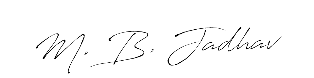 if you are searching for the best signature style for your name M. B. Jadhav. so please give up your signature search. here we have designed multiple signature styles  using Antro_Vectra. M. B. Jadhav signature style 6 images and pictures png