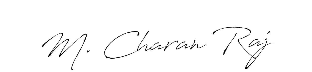 The best way (Antro_Vectra) to make a short signature is to pick only two or three words in your name. The name M. Charan Raj include a total of six letters. For converting this name. M. Charan Raj signature style 6 images and pictures png