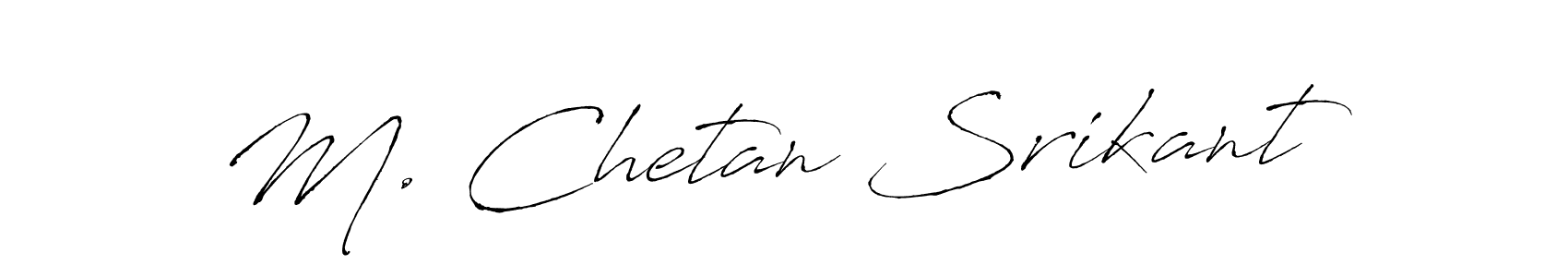 This is the best signature style for the M. Chetan Srikant name. Also you like these signature font (Antro_Vectra). Mix name signature. M. Chetan Srikant signature style 6 images and pictures png