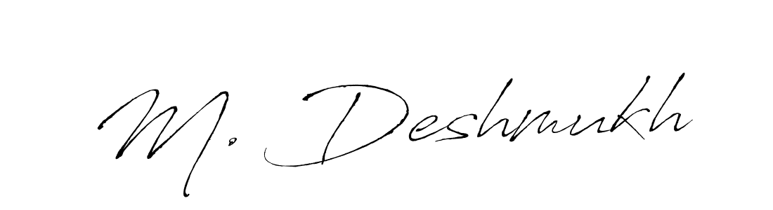 Antro_Vectra is a professional signature style that is perfect for those who want to add a touch of class to their signature. It is also a great choice for those who want to make their signature more unique. Get M. Deshmukh name to fancy signature for free. M. Deshmukh signature style 6 images and pictures png