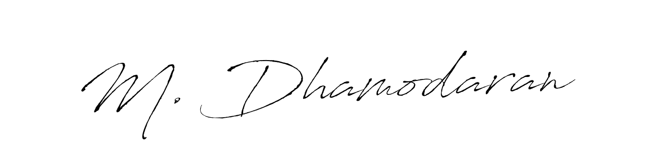 if you are searching for the best signature style for your name M. Dhamodaran. so please give up your signature search. here we have designed multiple signature styles  using Antro_Vectra. M. Dhamodaran signature style 6 images and pictures png