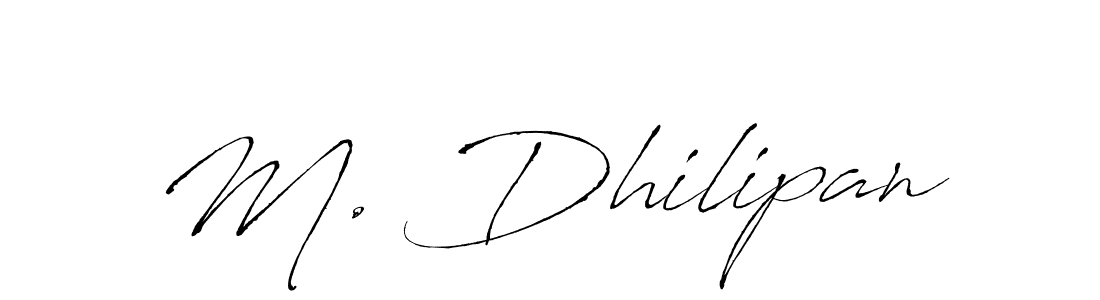 Antro_Vectra is a professional signature style that is perfect for those who want to add a touch of class to their signature. It is also a great choice for those who want to make their signature more unique. Get M. Dhilipan name to fancy signature for free. M. Dhilipan signature style 6 images and pictures png