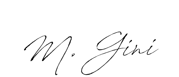 Make a beautiful signature design for name M. Gini. With this signature (Antro_Vectra) style, you can create a handwritten signature for free. M. Gini signature style 6 images and pictures png