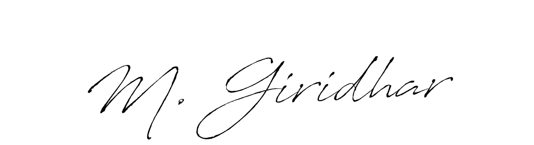 Create a beautiful signature design for name M. Giridhar. With this signature (Antro_Vectra) fonts, you can make a handwritten signature for free. M. Giridhar signature style 6 images and pictures png