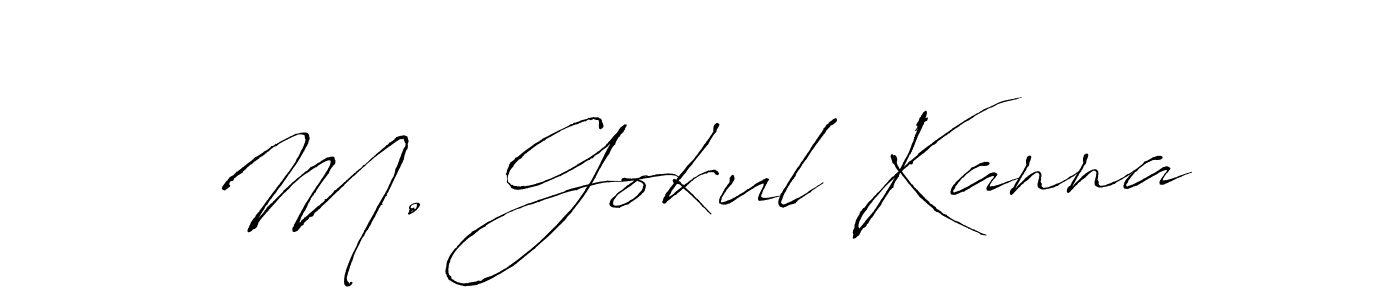 Create a beautiful signature design for name M. Gokul Kanna. With this signature (Antro_Vectra) fonts, you can make a handwritten signature for free. M. Gokul Kanna signature style 6 images and pictures png