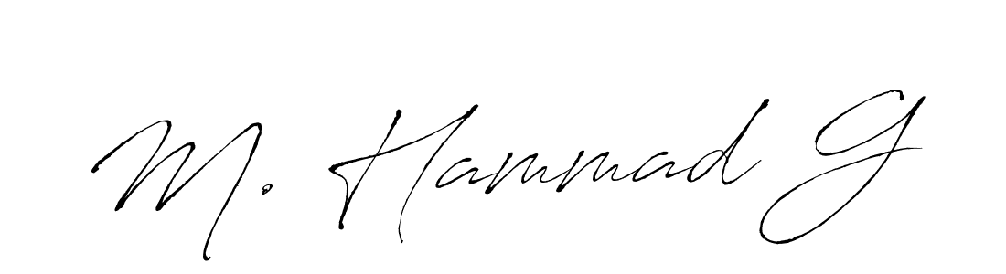 How to make M. Hammad G name signature. Use Antro_Vectra style for creating short signs online. This is the latest handwritten sign. M. Hammad G signature style 6 images and pictures png