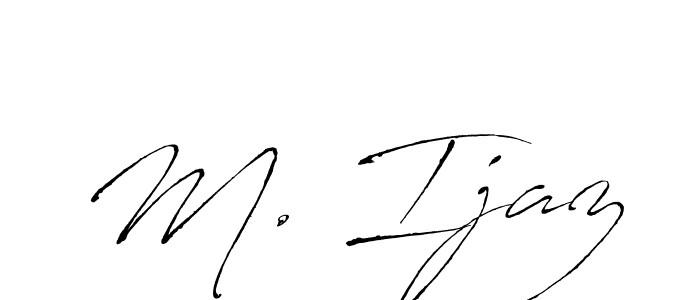How to make M. Ijaz name signature. Use Antro_Vectra style for creating short signs online. This is the latest handwritten sign. M. Ijaz signature style 6 images and pictures png