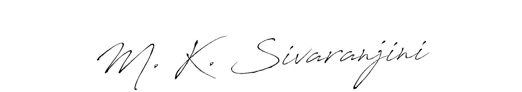 The best way (Antro_Vectra) to make a short signature is to pick only two or three words in your name. The name M. K. Sivaranjini include a total of six letters. For converting this name. M. K. Sivaranjini signature style 6 images and pictures png