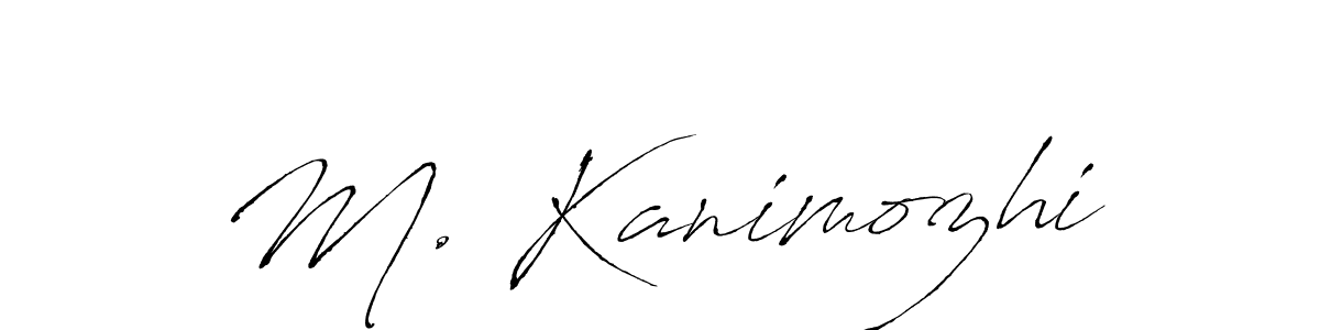 How to make M. Kanimozhi name signature. Use Antro_Vectra style for creating short signs online. This is the latest handwritten sign. M. Kanimozhi signature style 6 images and pictures png