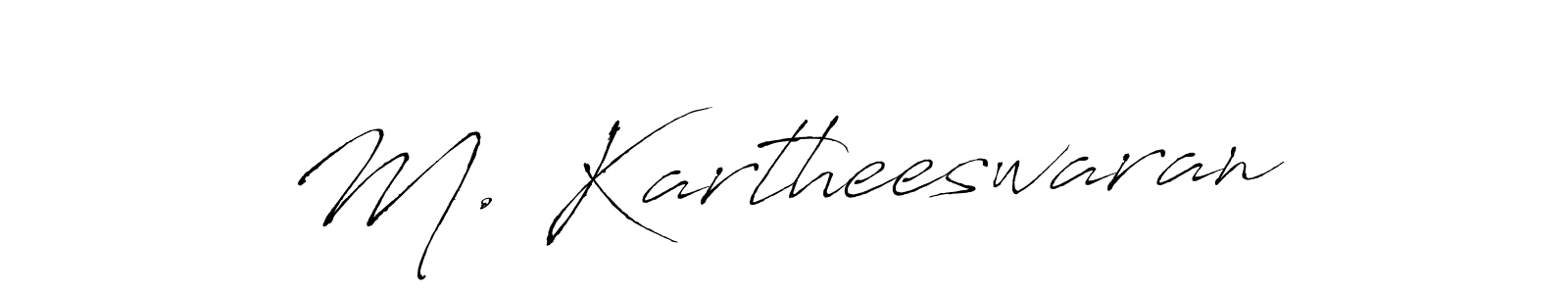 How to make M. Kartheeswaran name signature. Use Antro_Vectra style for creating short signs online. This is the latest handwritten sign. M. Kartheeswaran signature style 6 images and pictures png