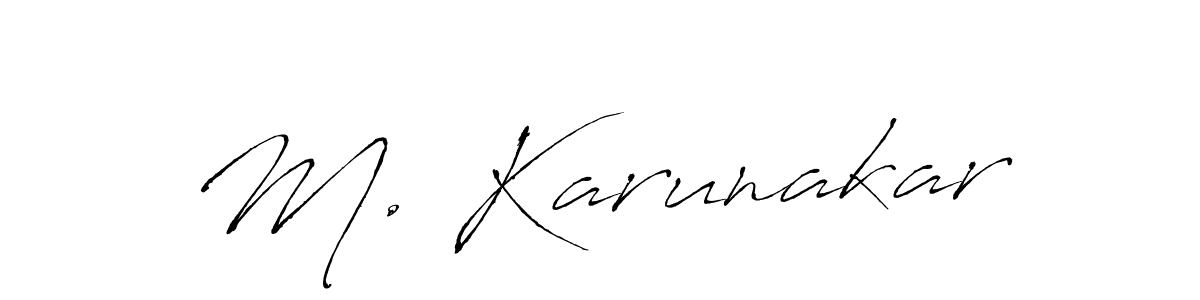 Make a beautiful signature design for name M. Karunakar. With this signature (Antro_Vectra) style, you can create a handwritten signature for free. M. Karunakar signature style 6 images and pictures png