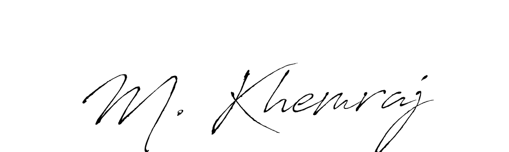 M. Khemraj stylish signature style. Best Handwritten Sign (Antro_Vectra) for my name. Handwritten Signature Collection Ideas for my name M. Khemraj. M. Khemraj signature style 6 images and pictures png