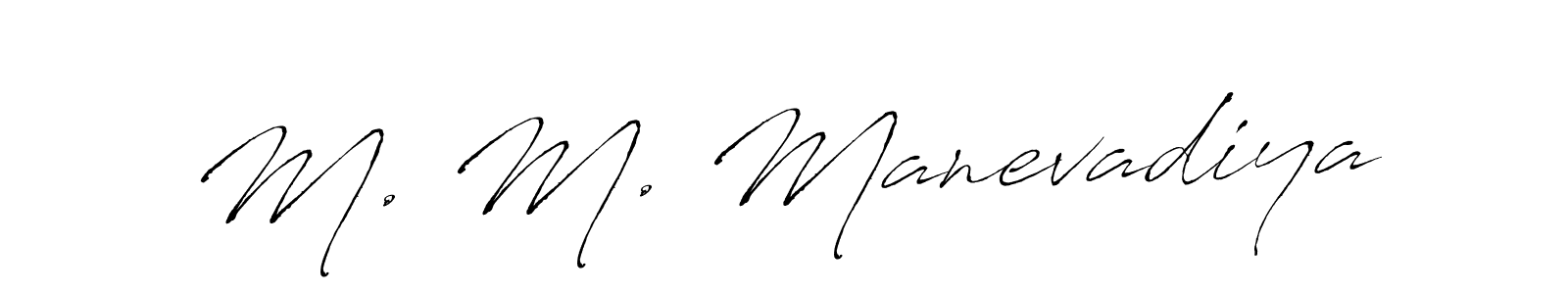 Make a beautiful signature design for name M. M. Manevadiya. With this signature (Antro_Vectra) style, you can create a handwritten signature for free. M. M. Manevadiya signature style 6 images and pictures png