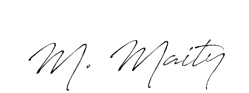 How to make M. Maity name signature. Use Antro_Vectra style for creating short signs online. This is the latest handwritten sign. M. Maity signature style 6 images and pictures png