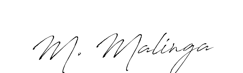 Create a beautiful signature design for name M. Malinga. With this signature (Antro_Vectra) fonts, you can make a handwritten signature for free. M. Malinga signature style 6 images and pictures png