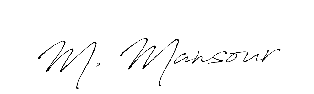 How to make M. Mansour name signature. Use Antro_Vectra style for creating short signs online. This is the latest handwritten sign. M. Mansour signature style 6 images and pictures png