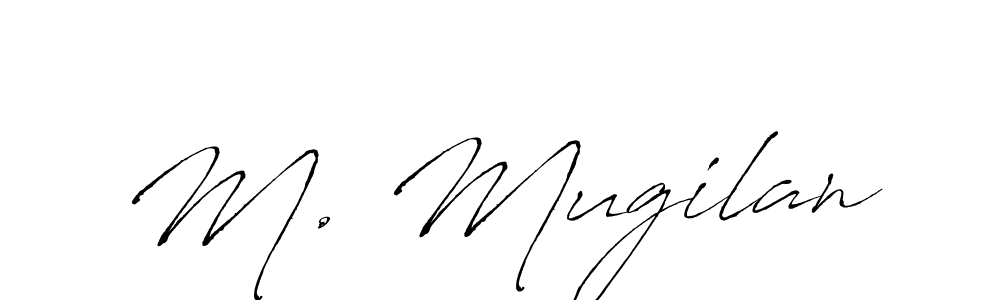 M. Mugilan stylish signature style. Best Handwritten Sign (Antro_Vectra) for my name. Handwritten Signature Collection Ideas for my name M. Mugilan. M. Mugilan signature style 6 images and pictures png
