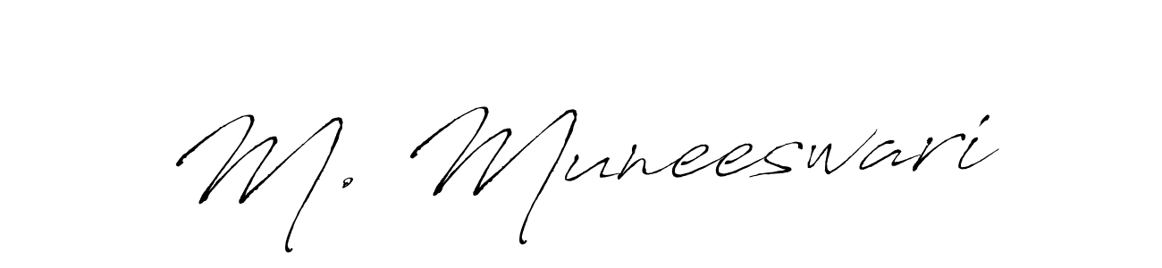 Make a beautiful signature design for name M. Muneeswari. With this signature (Antro_Vectra) style, you can create a handwritten signature for free. M. Muneeswari signature style 6 images and pictures png