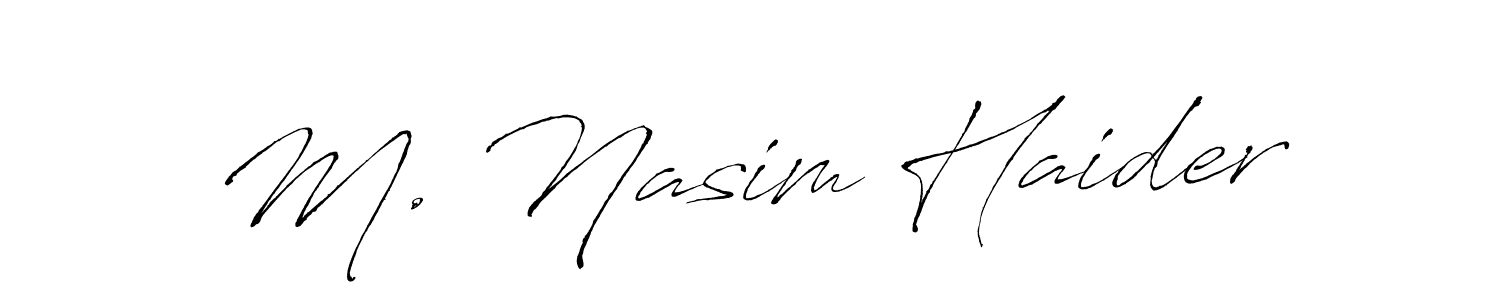 if you are searching for the best signature style for your name M. Nasim Haider. so please give up your signature search. here we have designed multiple signature styles  using Antro_Vectra. M. Nasim Haider signature style 6 images and pictures png