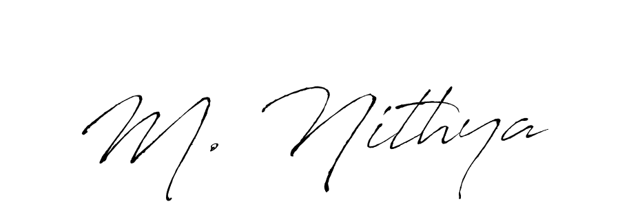 Similarly Antro_Vectra is the best handwritten signature design. Signature creator online .You can use it as an online autograph creator for name M. Nithya. M. Nithya signature style 6 images and pictures png