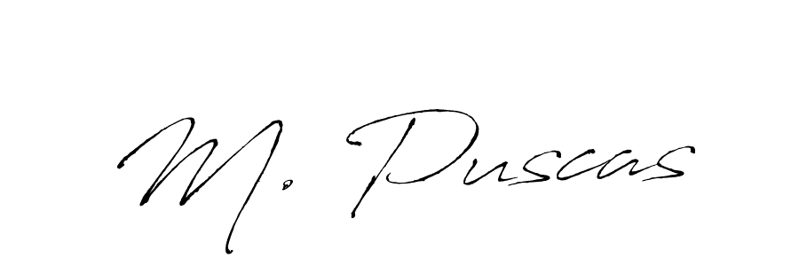 How to make M. Puscas name signature. Use Antro_Vectra style for creating short signs online. This is the latest handwritten sign. M. Puscas signature style 6 images and pictures png