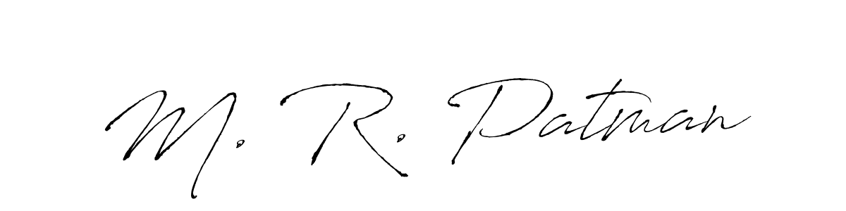 The best way (Antro_Vectra) to make a short signature is to pick only two or three words in your name. The name M. R. Patman include a total of six letters. For converting this name. M. R. Patman signature style 6 images and pictures png