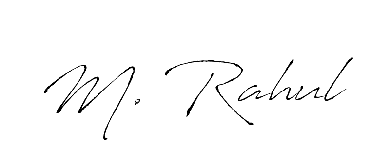 Antro_Vectra is a professional signature style that is perfect for those who want to add a touch of class to their signature. It is also a great choice for those who want to make their signature more unique. Get M. Rahul name to fancy signature for free. M. Rahul signature style 6 images and pictures png