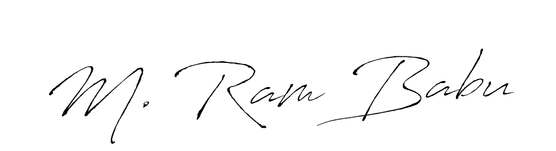 Antro_Vectra is a professional signature style that is perfect for those who want to add a touch of class to their signature. It is also a great choice for those who want to make their signature more unique. Get M. Ram Babu name to fancy signature for free. M. Ram Babu signature style 6 images and pictures png