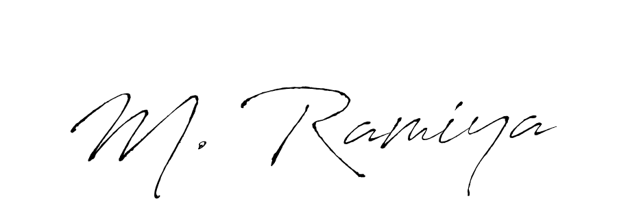 Create a beautiful signature design for name M. Ramiya. With this signature (Antro_Vectra) fonts, you can make a handwritten signature for free. M. Ramiya signature style 6 images and pictures png