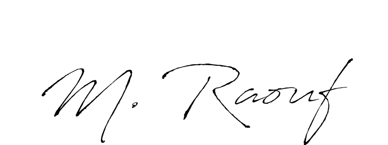 How to make M. Raouf name signature. Use Antro_Vectra style for creating short signs online. This is the latest handwritten sign. M. Raouf signature style 6 images and pictures png